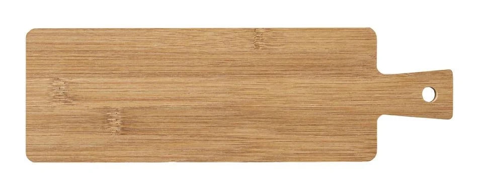 Long serving board cutout. Empty bamboo board. Stock Photos
