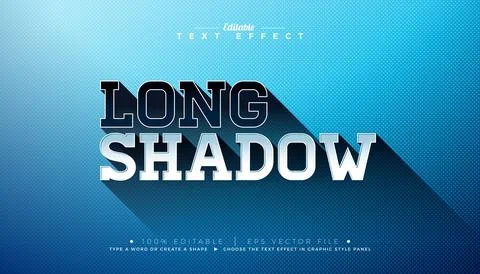 Long Shadow 3D Text Effect Design. Editable and Scalable Vector Graphic Style Stock Illustration