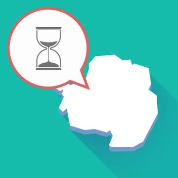 Long shadow Antarctica map with a sand clock イラスト素材