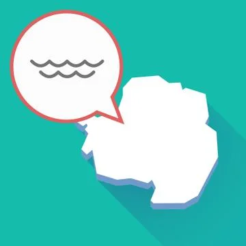 Long shadow Antarctica map with a water sign Illustrazione stock