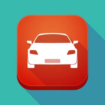 Long shadow app button with a car Ilustración de archivo