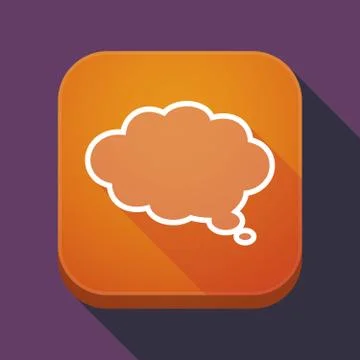 Long shadow app button with a comic cloud balloon Illustrazione stock