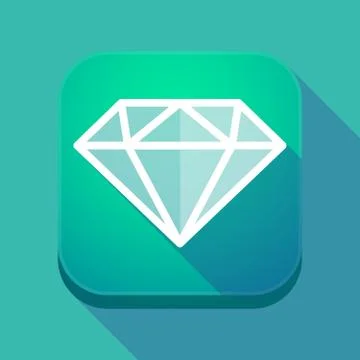 Long shadow app button with a diamond イラスト素材