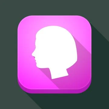 Long shadow app button with a female head イラスト素材