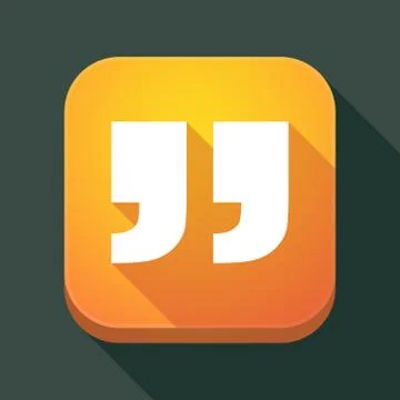 Long shadow app button with  quotes Stock Illustration