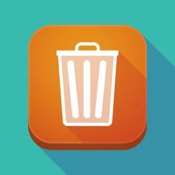 Long shadow app button with a trash can Stock-Illustration