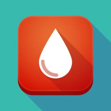 Long shadow app icon with a blood drop Ilustração Stock