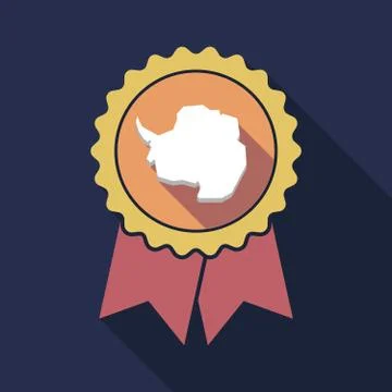 Long shadow badge with  the map of  Antarctica Stock Illustration