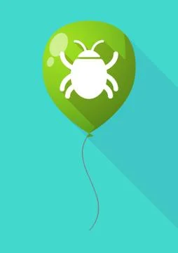 Long shadow balloon with a bug 스톡 일러스트
