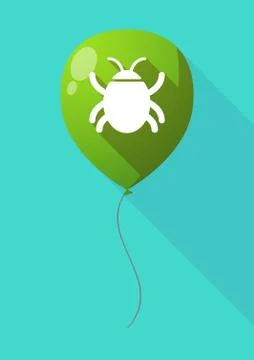 Long shadow balloon with a bug 스톡 일러스트