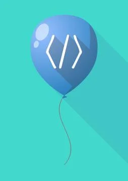 Long shadow balloon with a code sign Stock-Illustration