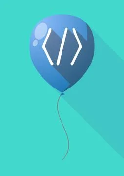 Long shadow balloon with a code sign Stockillustratie
