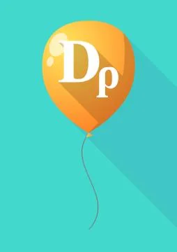 Long shadow balloon with a drachma currency sign Stock Illustration