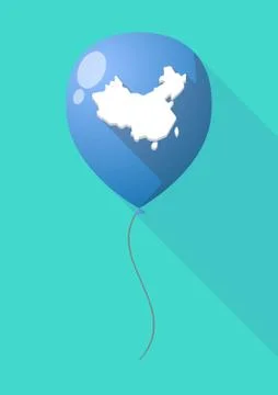 Long shadow balloon with  a map of China Stock Illustration