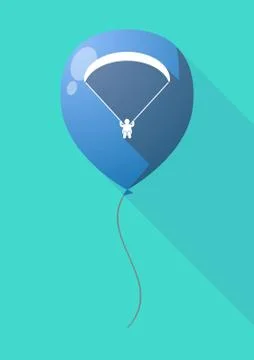 Long shadow balloon with a paraglider イラスト素材