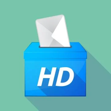 Long shadow ballot box with    the text HD Illustrazione stock