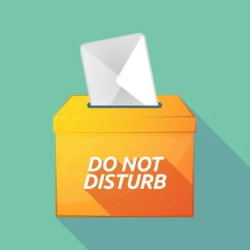 Long shadow ballot box with    the text DO NOT DISTURB Stock Illustration