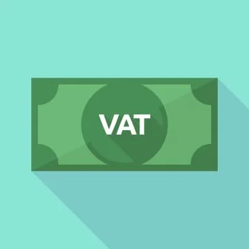 Long shadow bank note with  the value added tax acronym VAT Stock Illustration