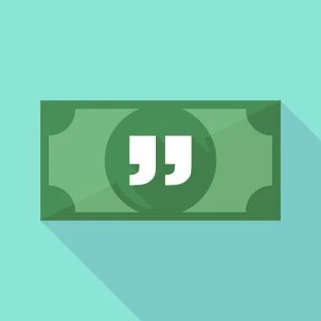 Long shadow banknote icon with  quotes Stock Illustration