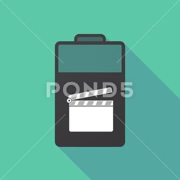 Long shadow battery with a clapperboard Stock Illustration