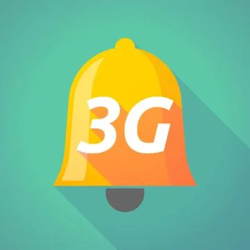 Long shadow bell with    the text 3G Stock Illustration