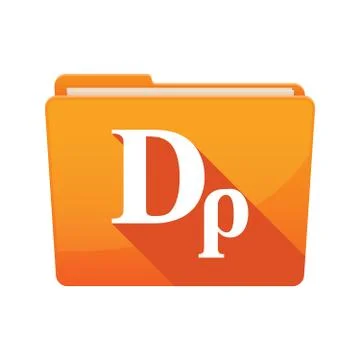 Long shadow  binder with  a drachma currency sign Stock Illustration