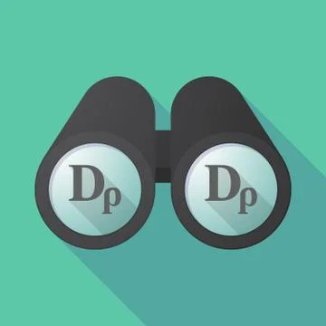 Long shadow binoculars with a drachma currency sign Stock Illustration