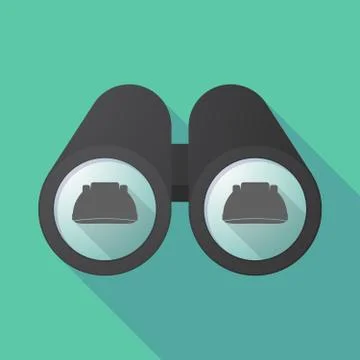 Long shadow binoculars with a work helmet Stock Illustration