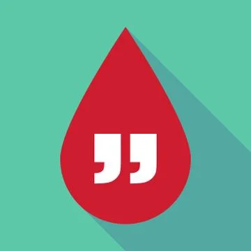 Long shadow blood drop with  quotes Stock Illustration