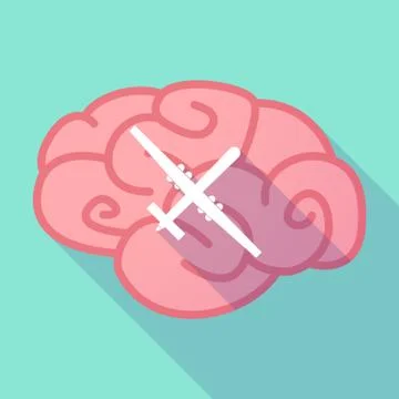 Long shadow brain with  a war drone Illustrazione stock