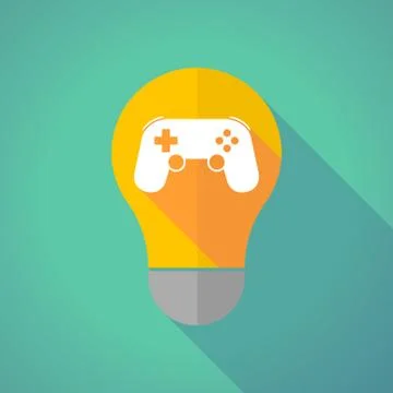 Long shadow bulb with  a game pad Stock Illustration