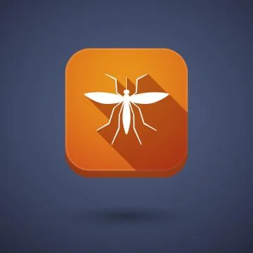 Long shadow button with  a mosquito Illustrazione stock