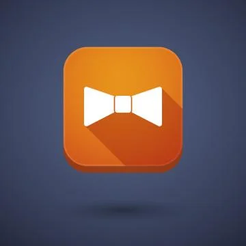 Long shadow button with  a neck tie icon Stock Illustration