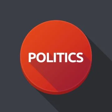 Long shadow button with  the text POLITICS Stock Illustration
