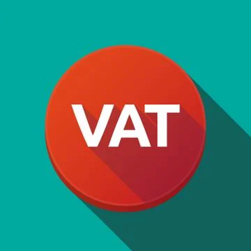Long shadow button with  the value added tax acronym VAT Stock Illustration