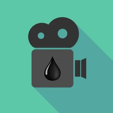 Long shadow camera with  an oil drop icon Stock Illustration