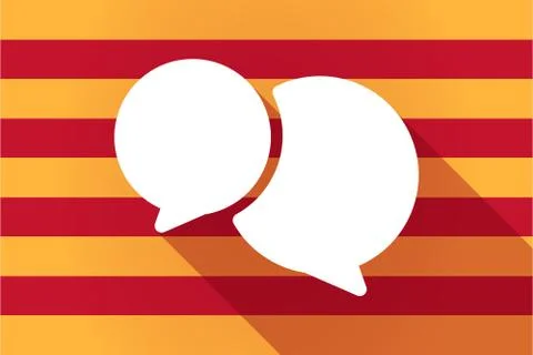 Long shadow Catalonia vector flag with  comic balloons Stock Illustration