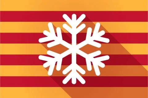 Long shadow Catalonia vector flag with Stock Illustration