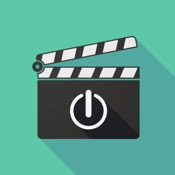 Long shadow clapper board with an off button Stock Illustration