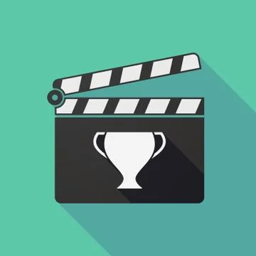 Long shadow clapper board with a cup Stock Illustration