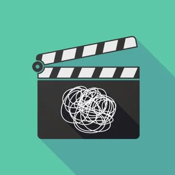 Long shadow clapper board with a doodle Stock Illustration