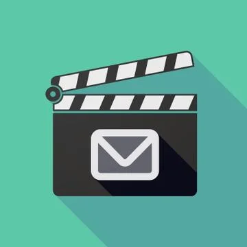 Long shadow clapper board with an envelope Stock Illustration