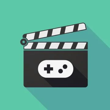 Long shadow clapper board with a game pad Stock Illustration