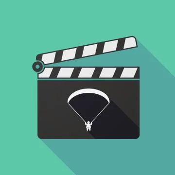 Long shadow clapper board with a paraglider Stock Illustration