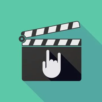 Long shadow clapper board with a rocking hand Stock Illustration