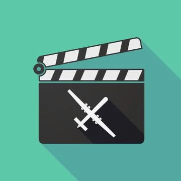 Long shadow clapper board with a war drone Stock Illustration