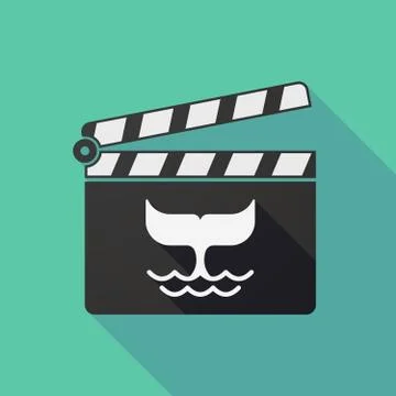 Long shadow clapper board with a whale tail Stock Illustration