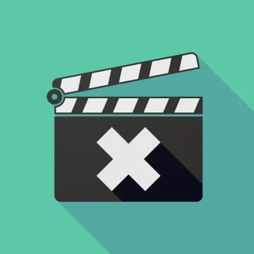 Long shadow clapper board with an x sign Stock Illustration