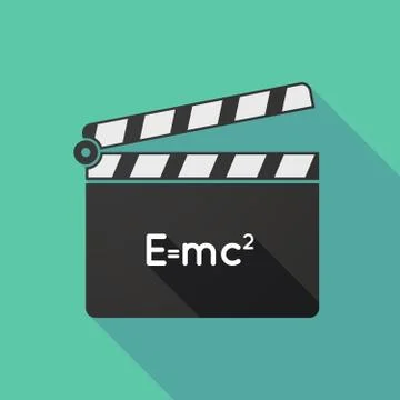 Long shadow clapperboard with the Theory of Relativity formula Stock Illustration