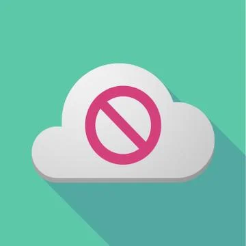 Long shadow cloud with  a forbidden sign Stock Illustration